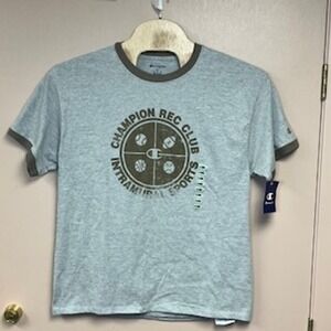 Champion Rec Club Intramural Sports Ringer T-Shirt Gray Brown XL GT20H 806